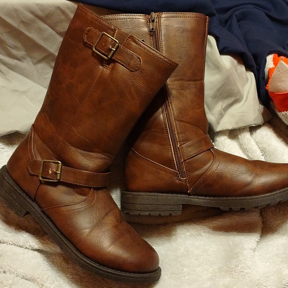 Girls sz 4 Like New Brown Calve Boots Fabkids